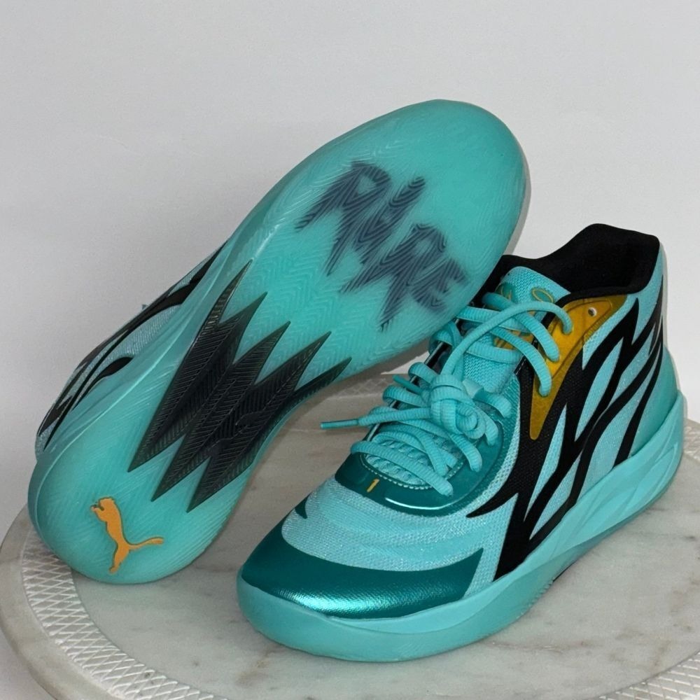 Puma La Melo Ball MB.02 Basketball Shoes Teal Sneakers New Men's Size 12 - Picture 1 of 6